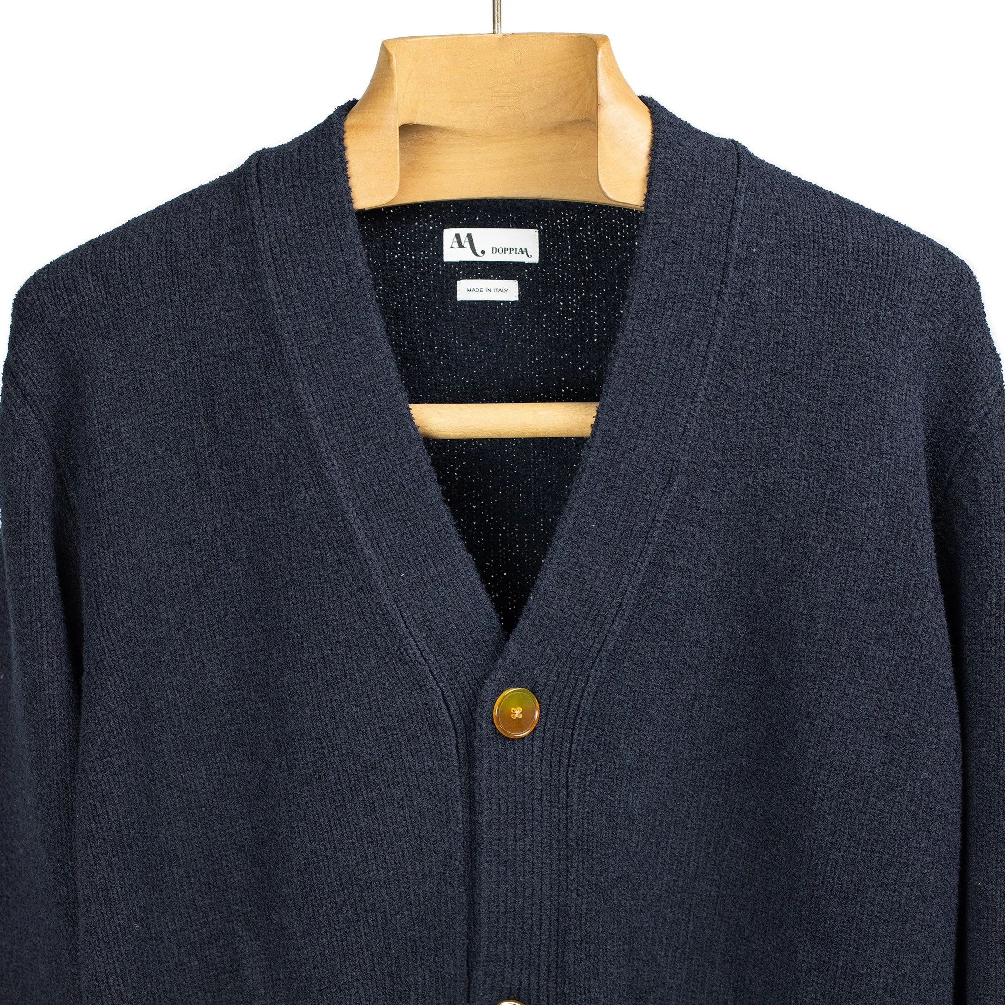 Aaliano cardigan in navy crepe cotton mix