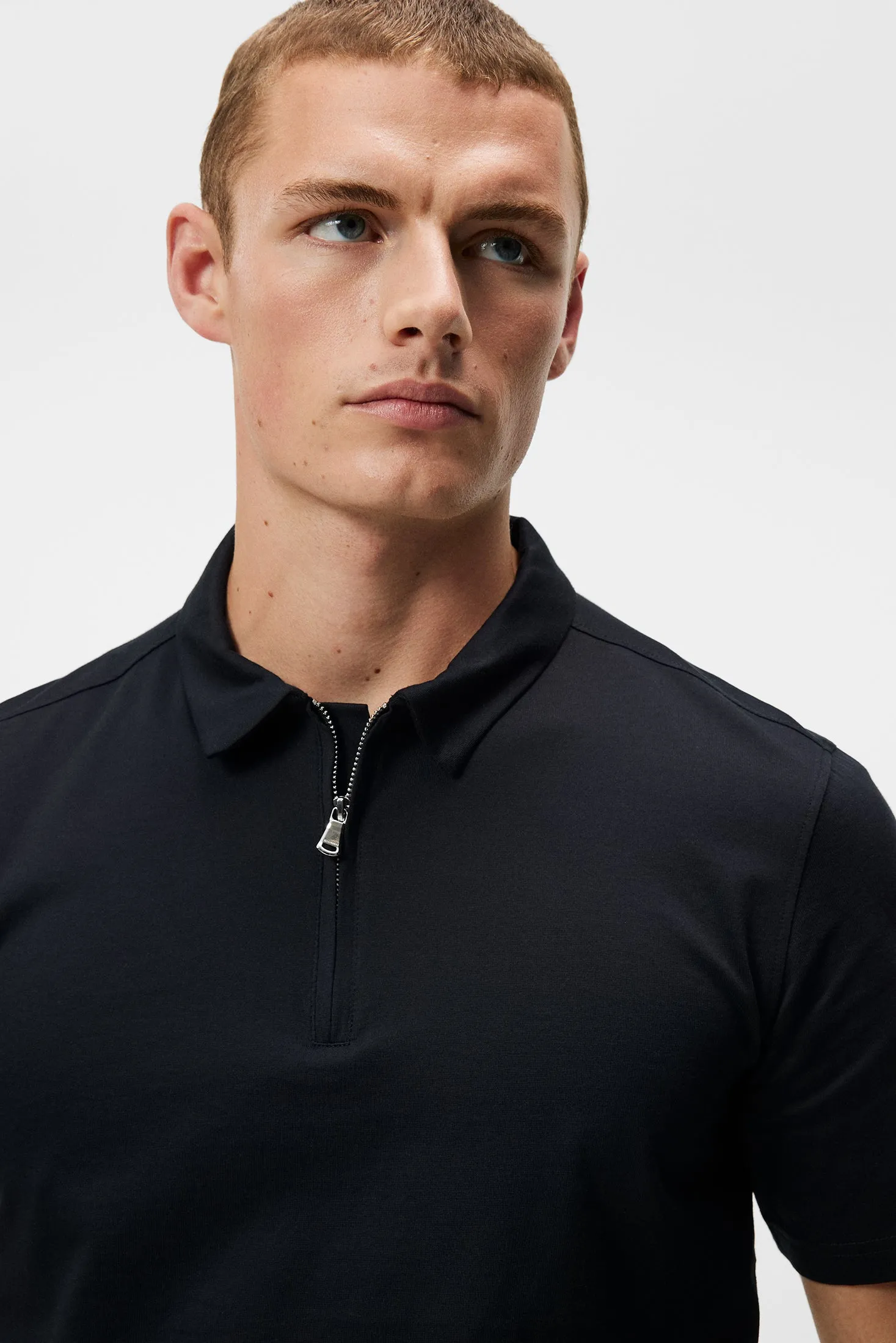 Asher Zip SS Polo Shirt / Black