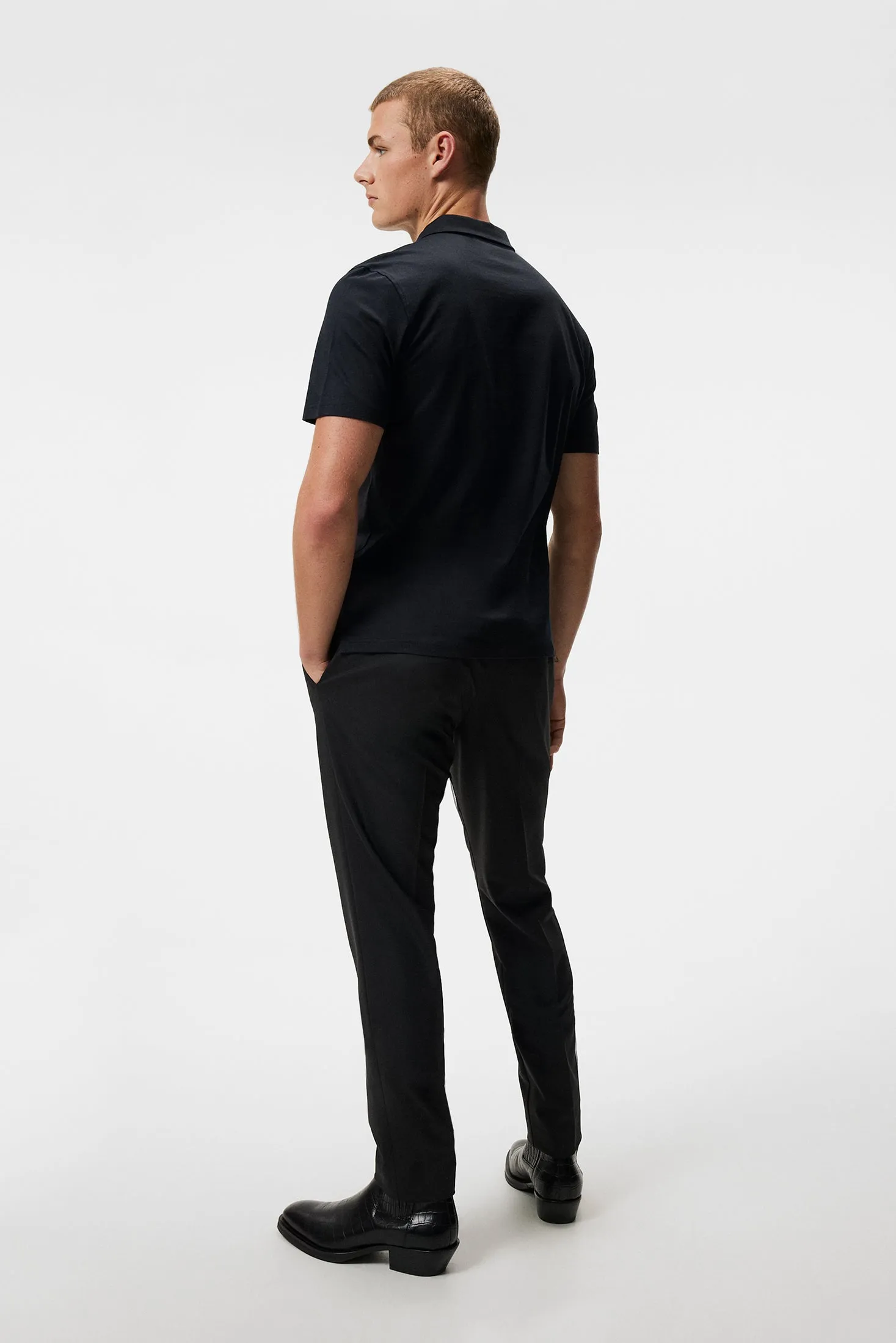 Asher Zip SS Polo Shirt / Black