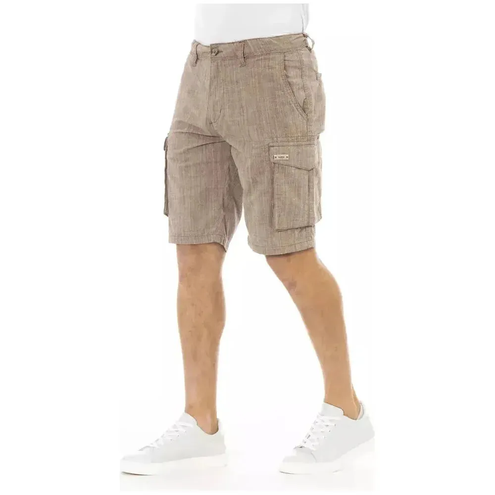 Baldinini Trend Brown Cotton Men Cargo Short