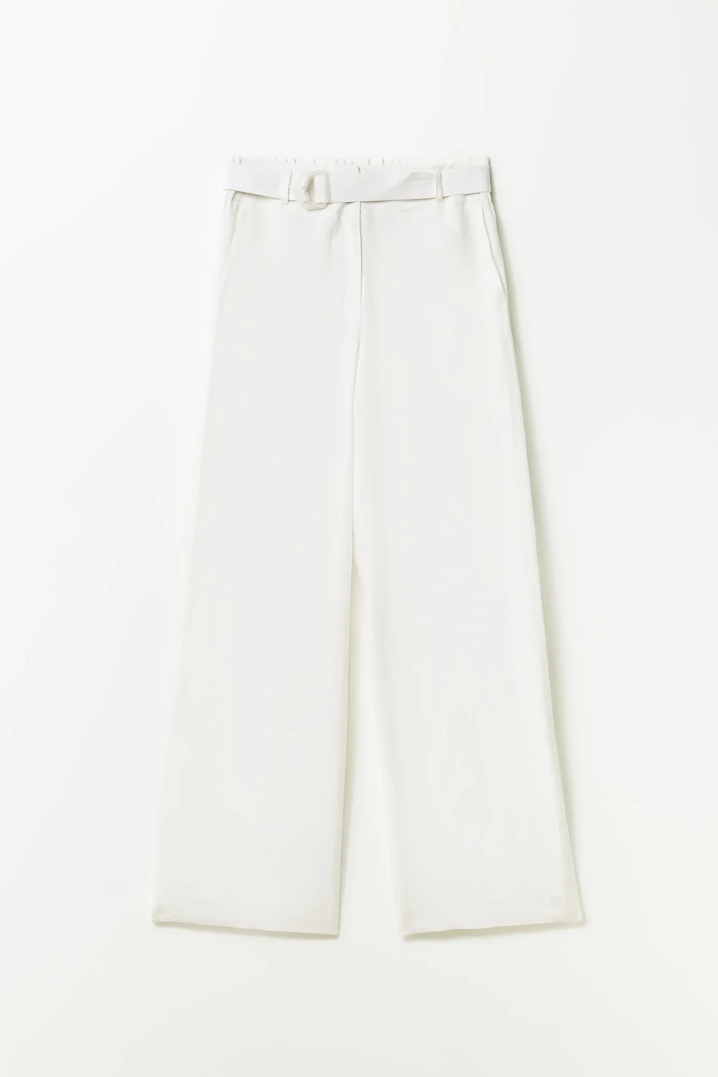 Belted loose-fit trousers