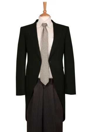 Black Herringbone Tailcoat Jacket - Ex Hire