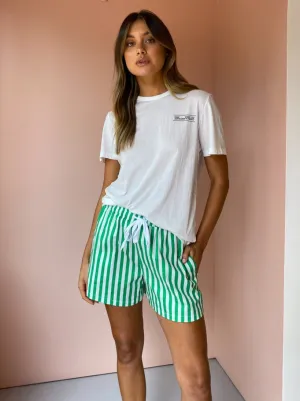 Blanca Kate Shorts in Green Stripes