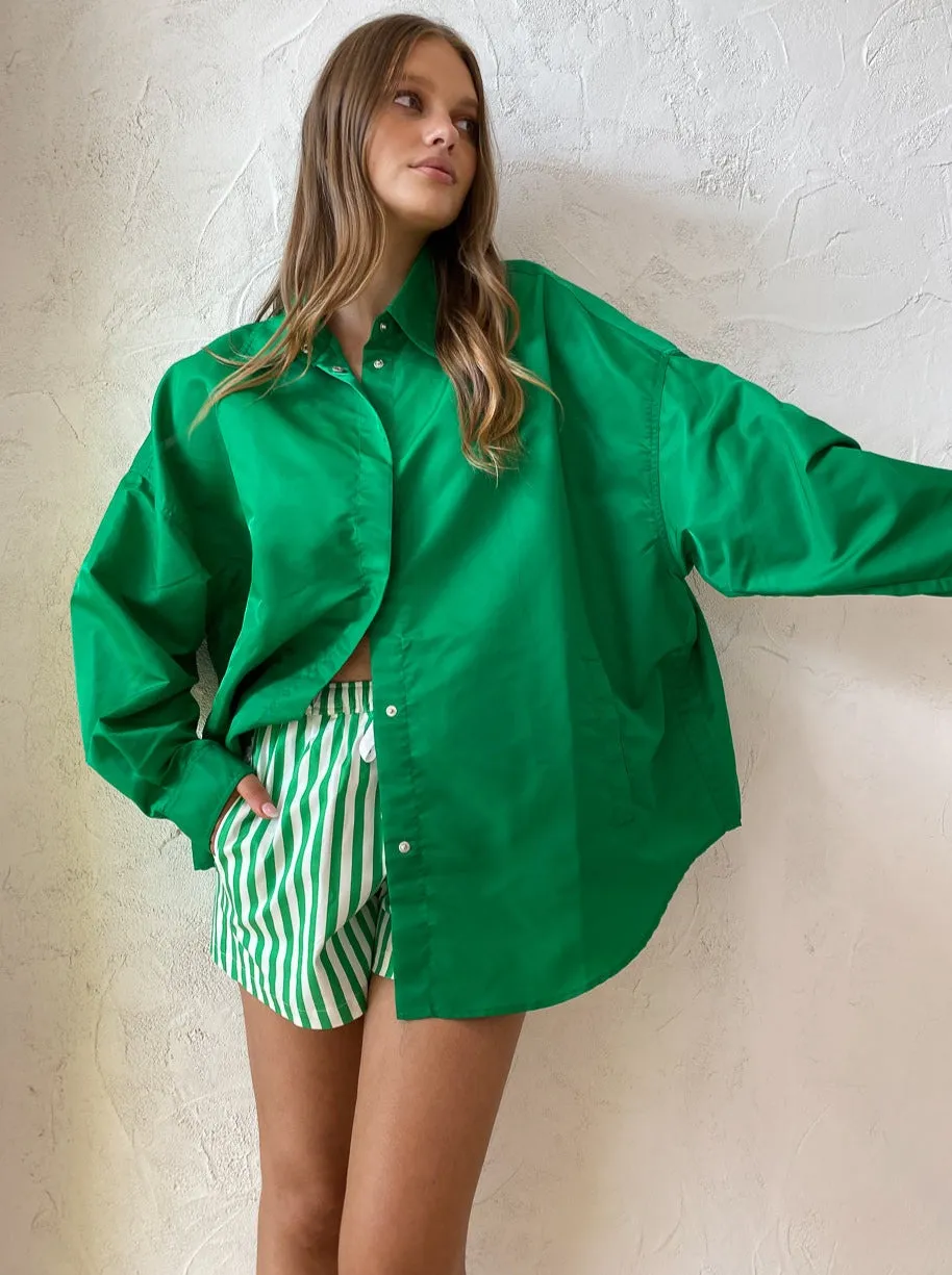 Blanca Kate Shorts in Green Stripes