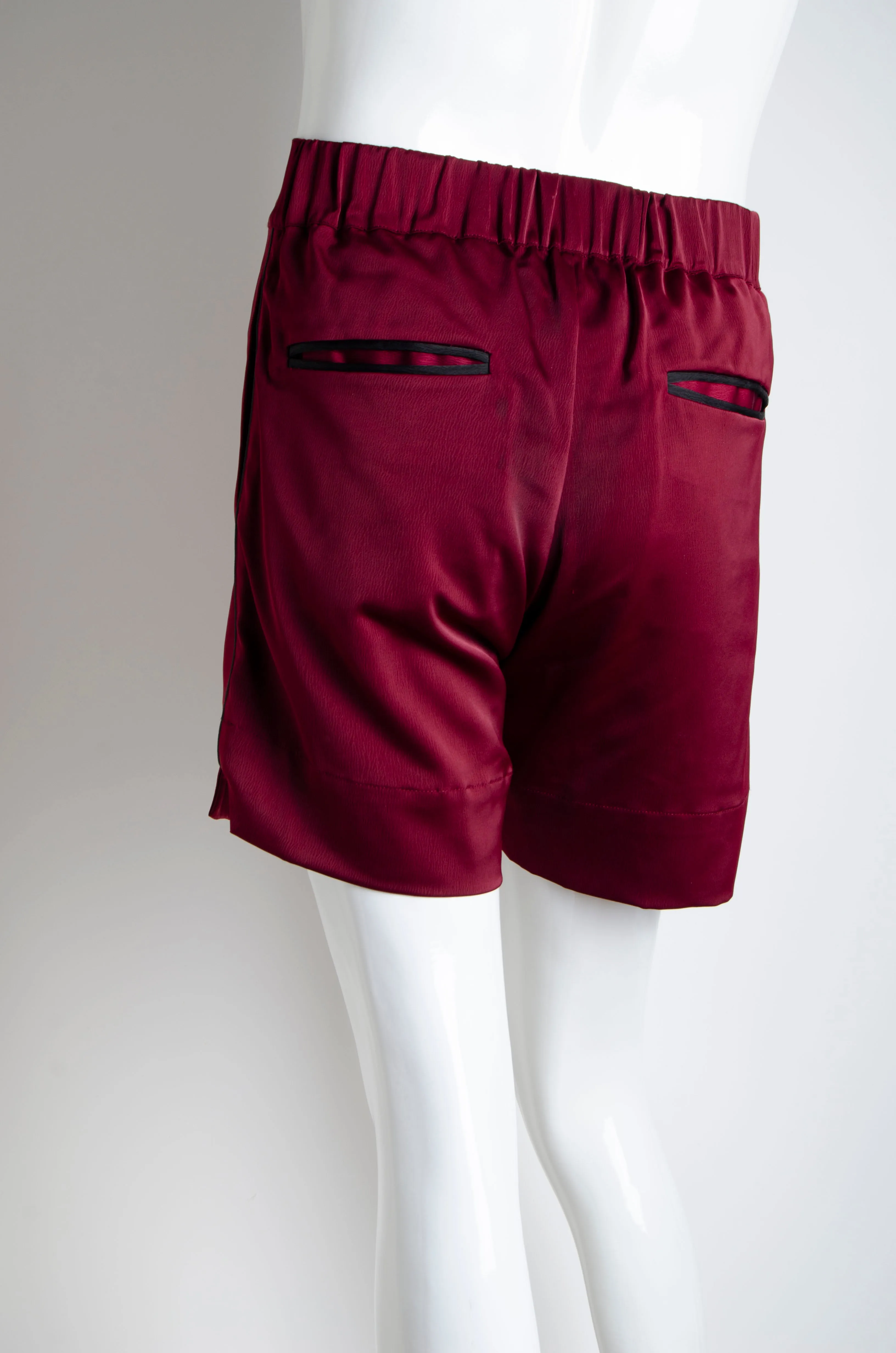 Blood Red Pyjama Chic Shorts