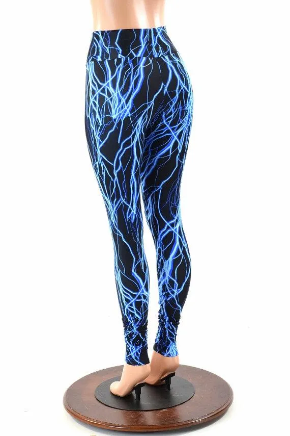 Blue Lightning High Waist Leggings