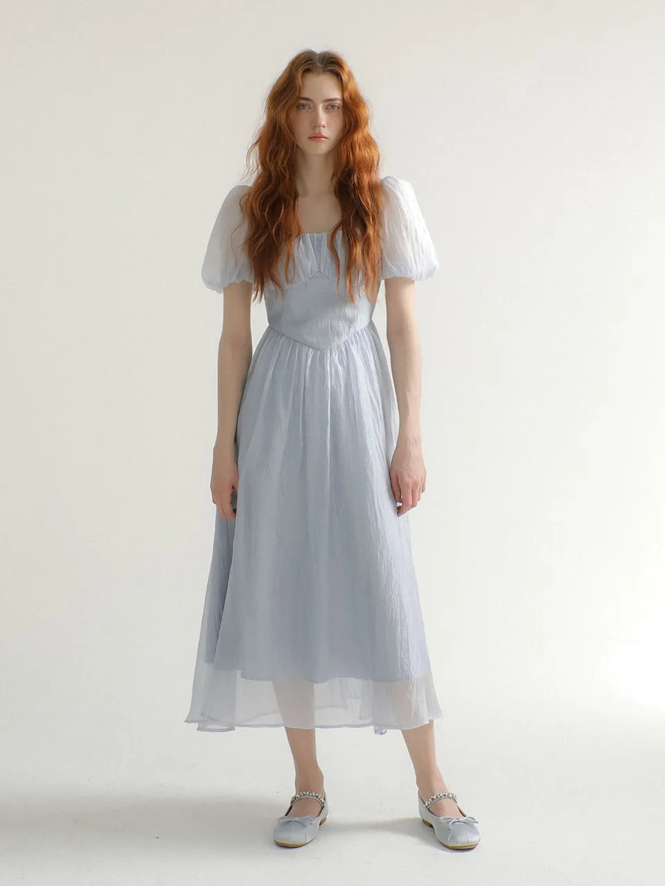 Bluemoon puff long dress