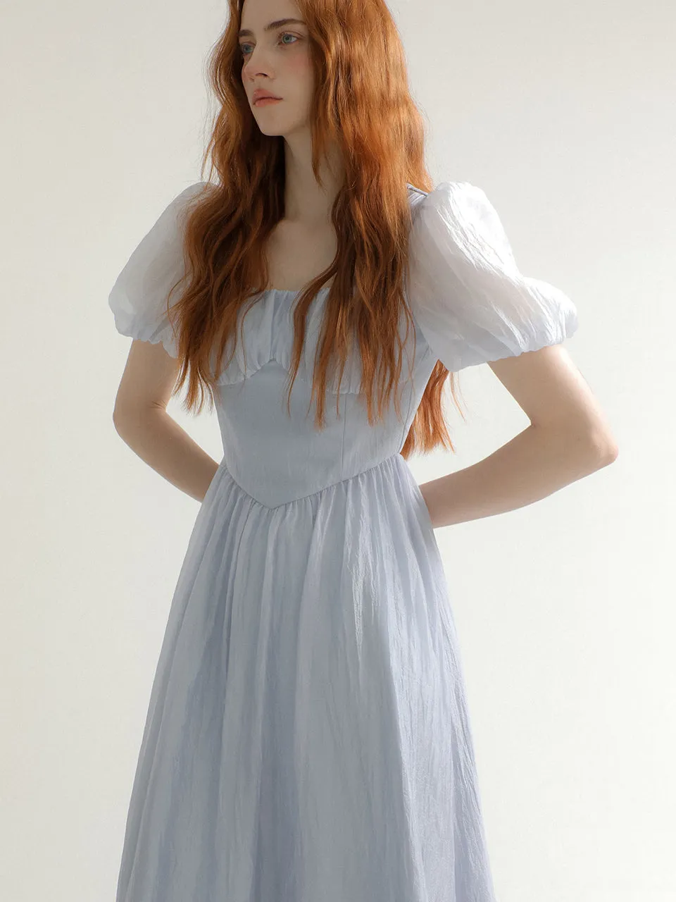 Bluemoon puff long dress