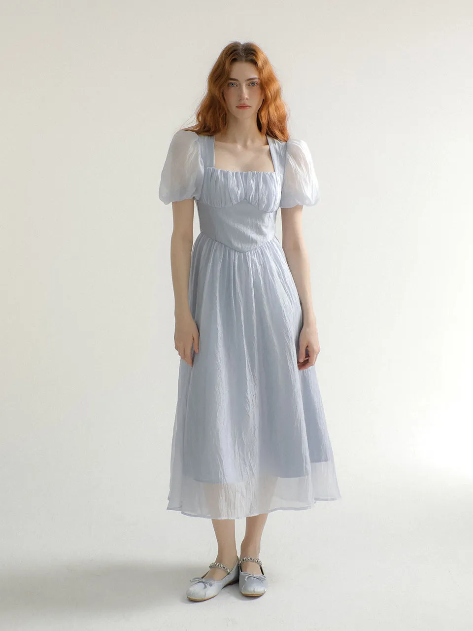 Bluemoon puff long dress