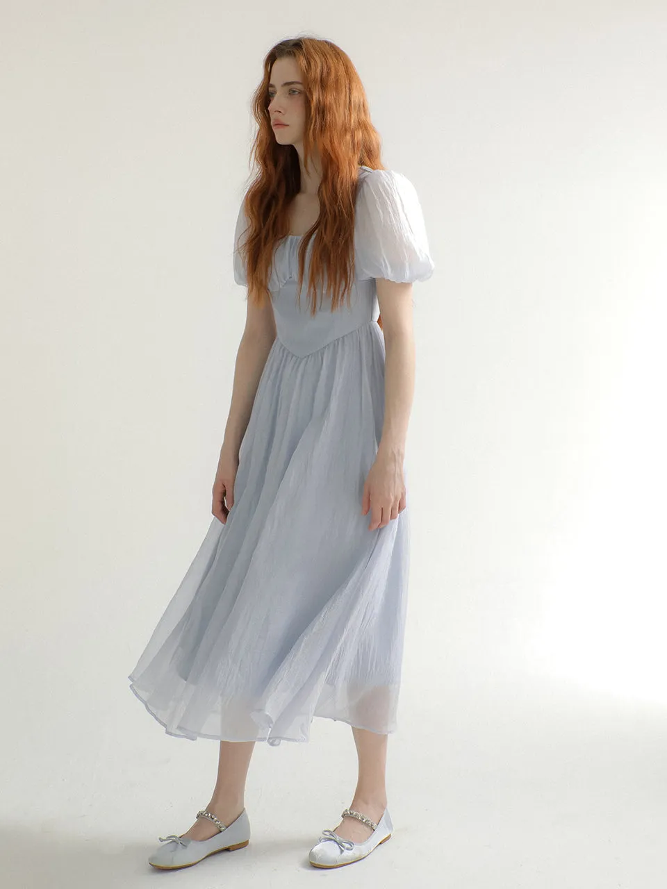 Bluemoon puff long dress