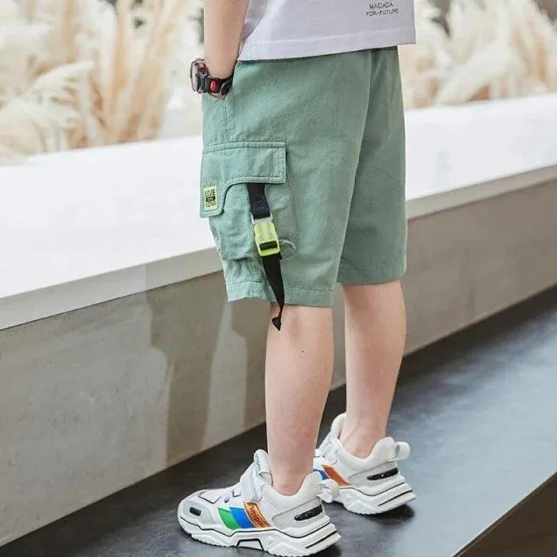 Boys Shorts Summer Loose Pants Teenage Trouser Pocket