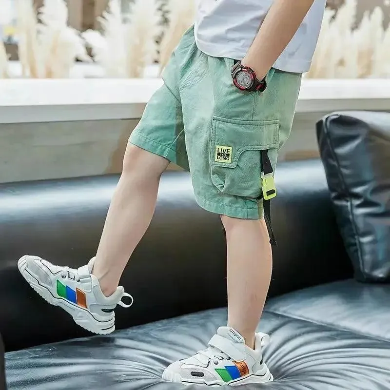 Boys Shorts Summer Loose Pants Teenage Trouser Pocket