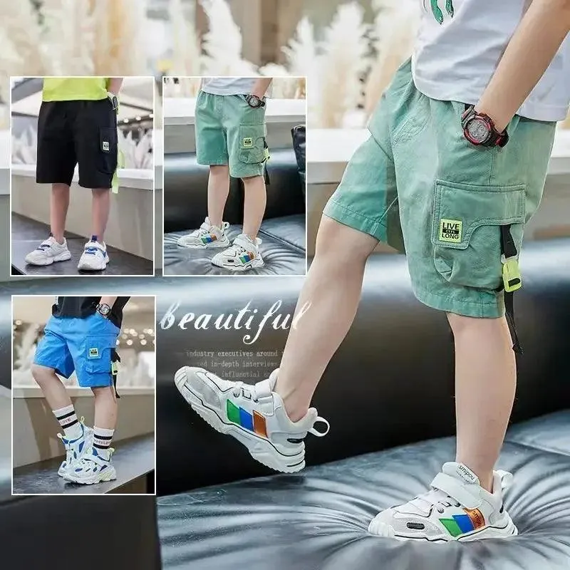 Boys Shorts Summer Loose Pants Teenage Trouser Pocket