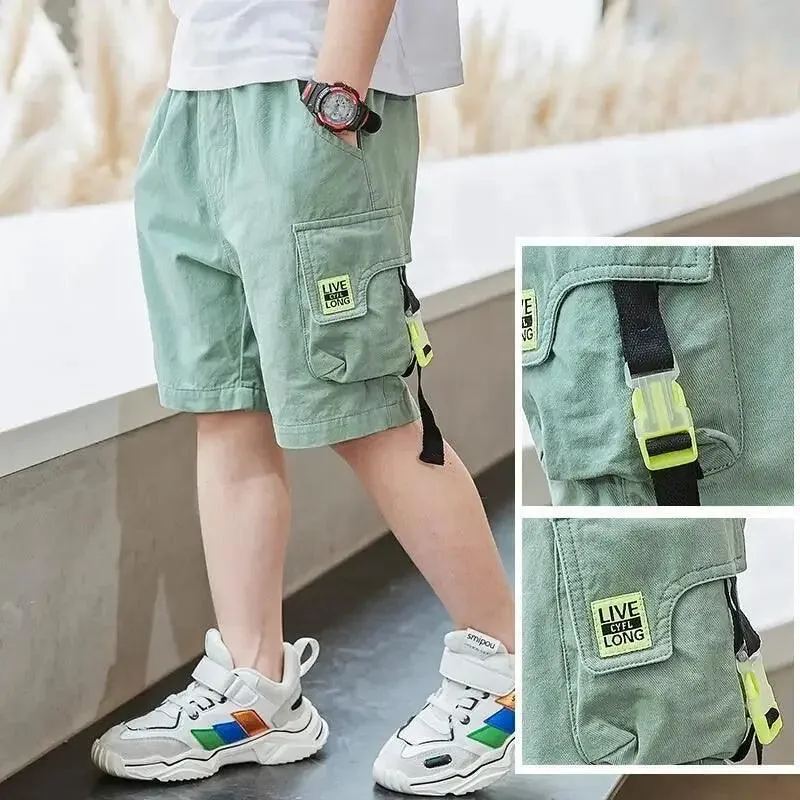 Boys Shorts Summer Loose Pants Teenage Trouser Pocket