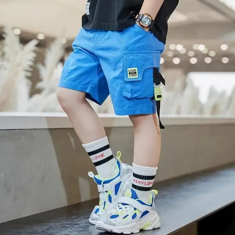 Boys Shorts Summer Loose Pants Teenage Trouser Pocket