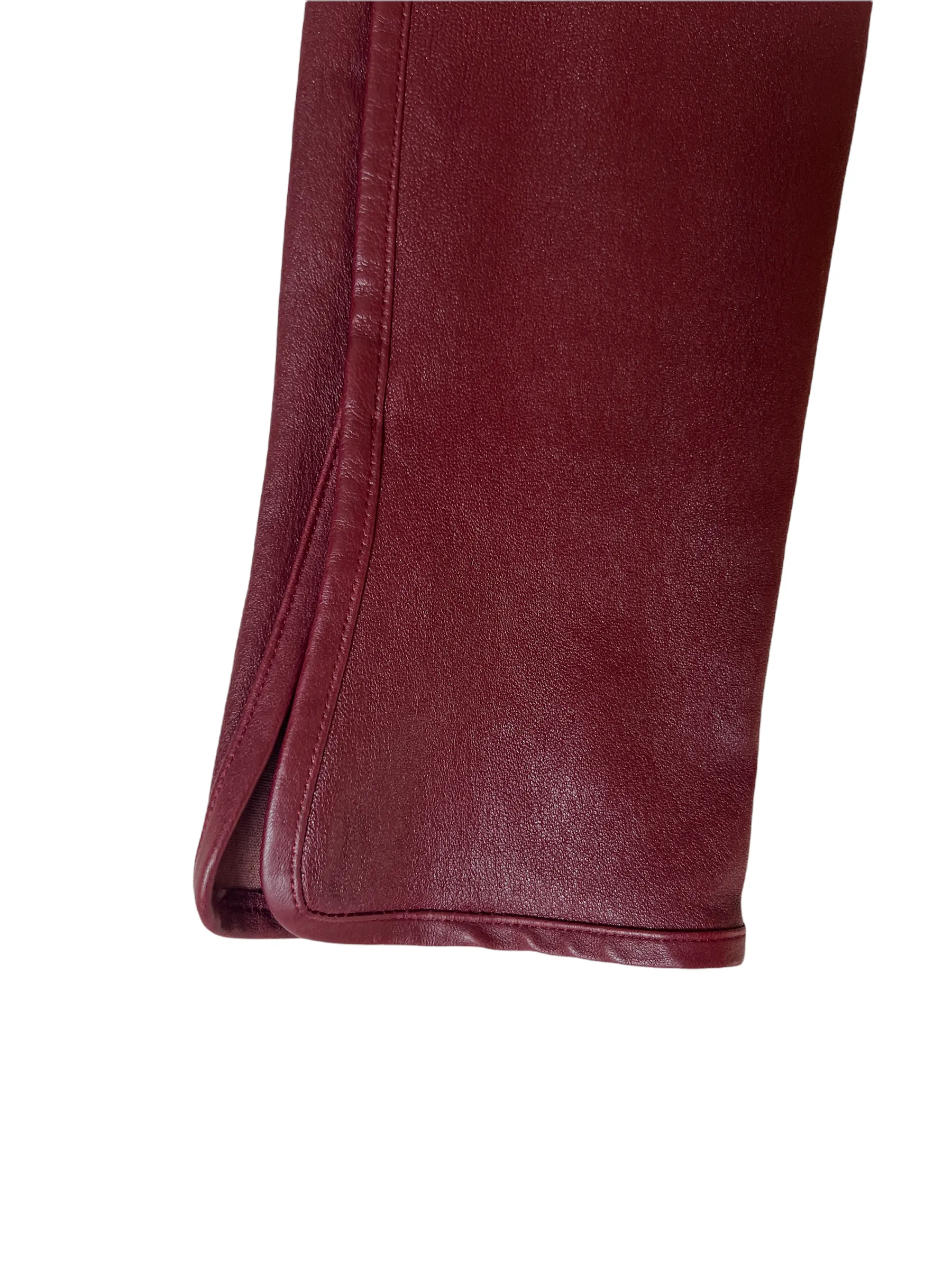 Burgundy Leather Leggings - XS