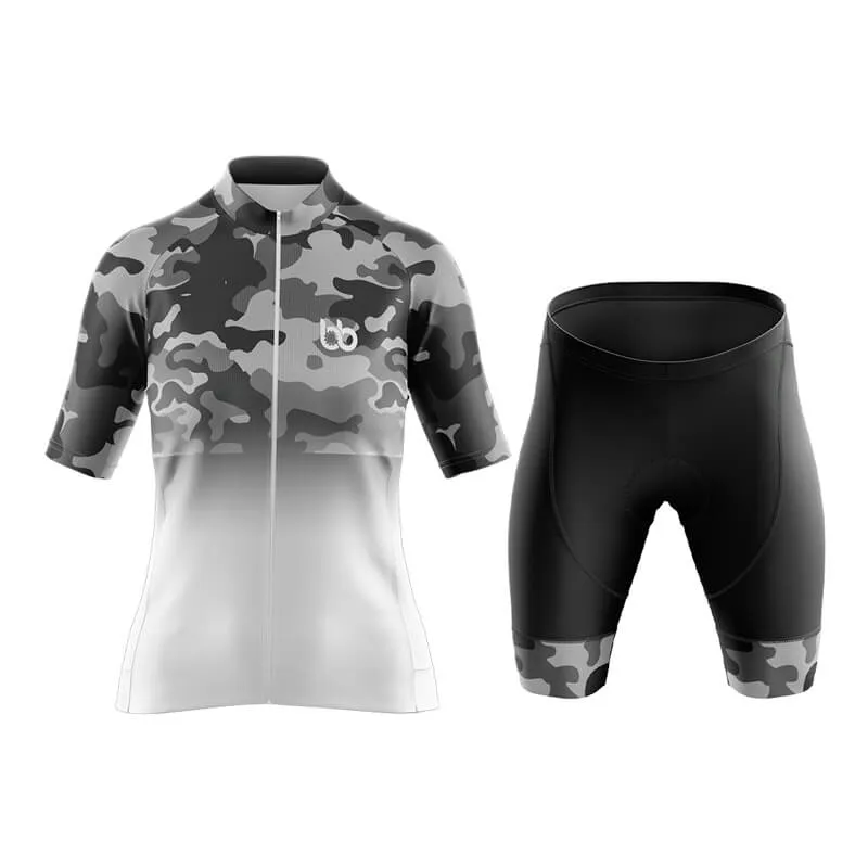 Camouflage Neck Aero Cycling Kit (V3) (Grey-White)