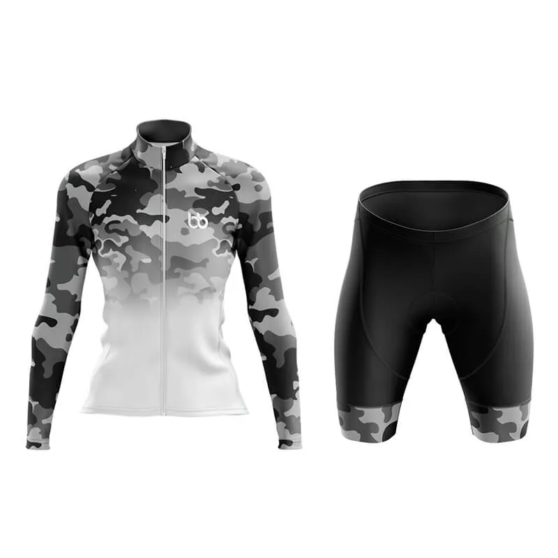 Camouflage Neck Aero Cycling Kit (V3) (Grey-White)