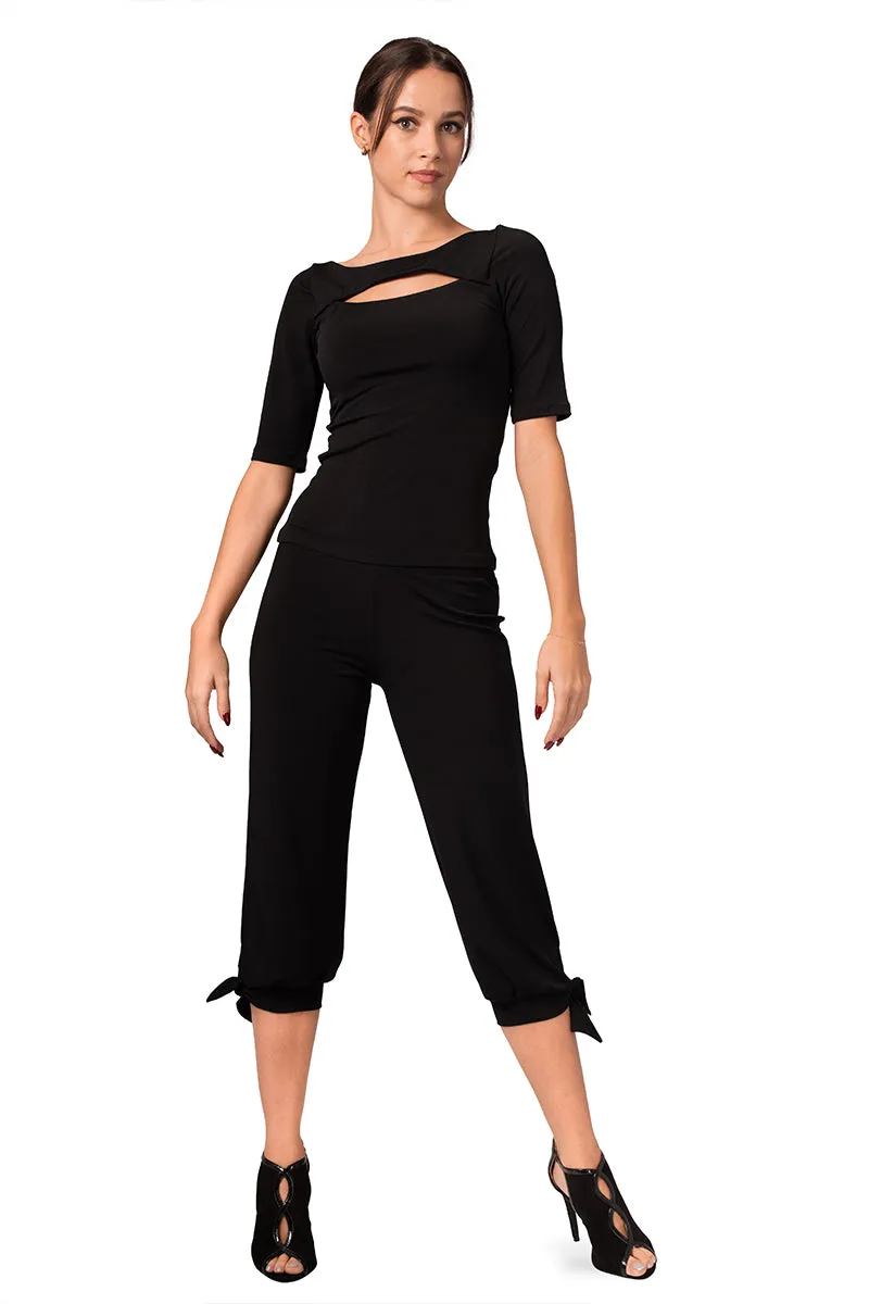 Capri Pants With Adjustable Cuffs