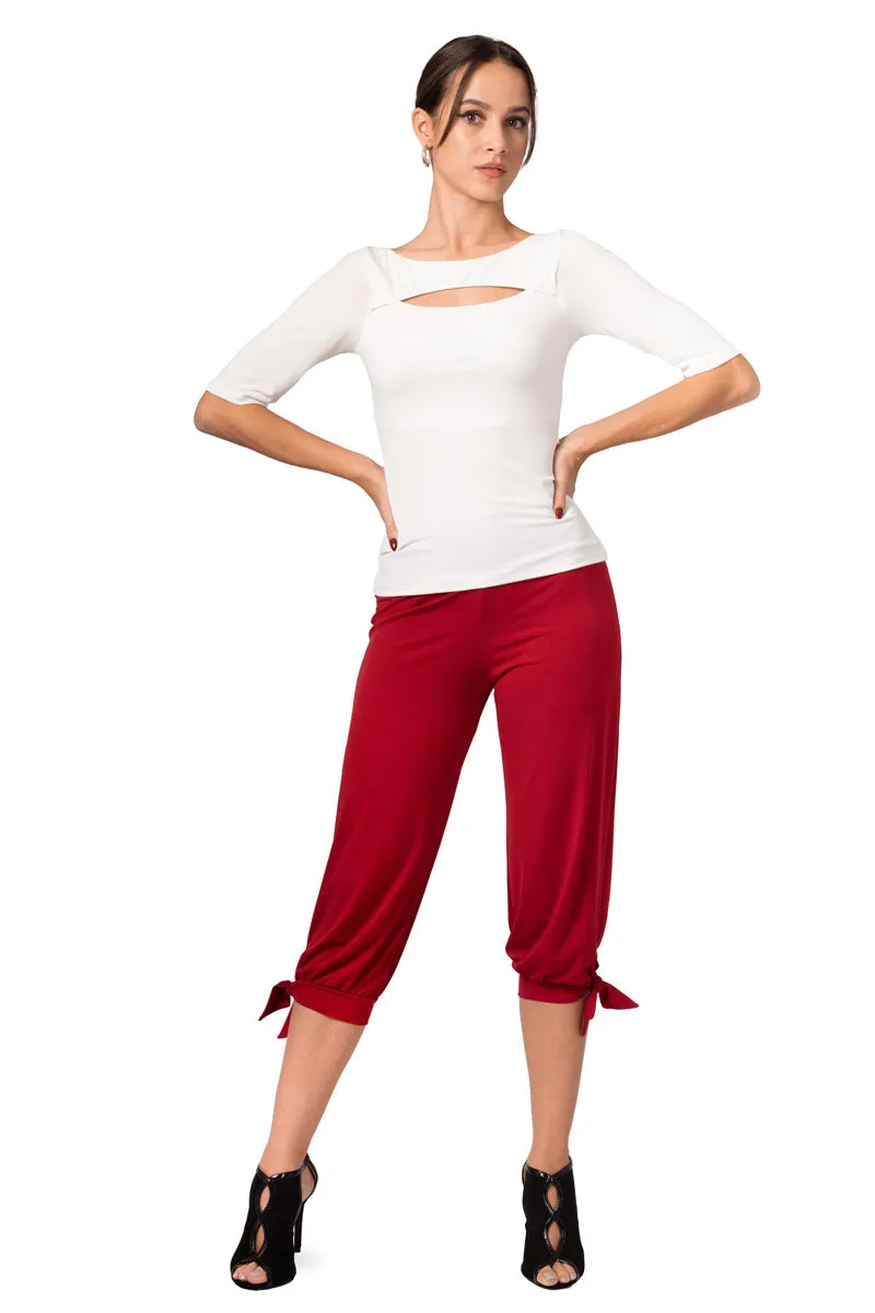 Capri Pants With Adjustable Cuffs