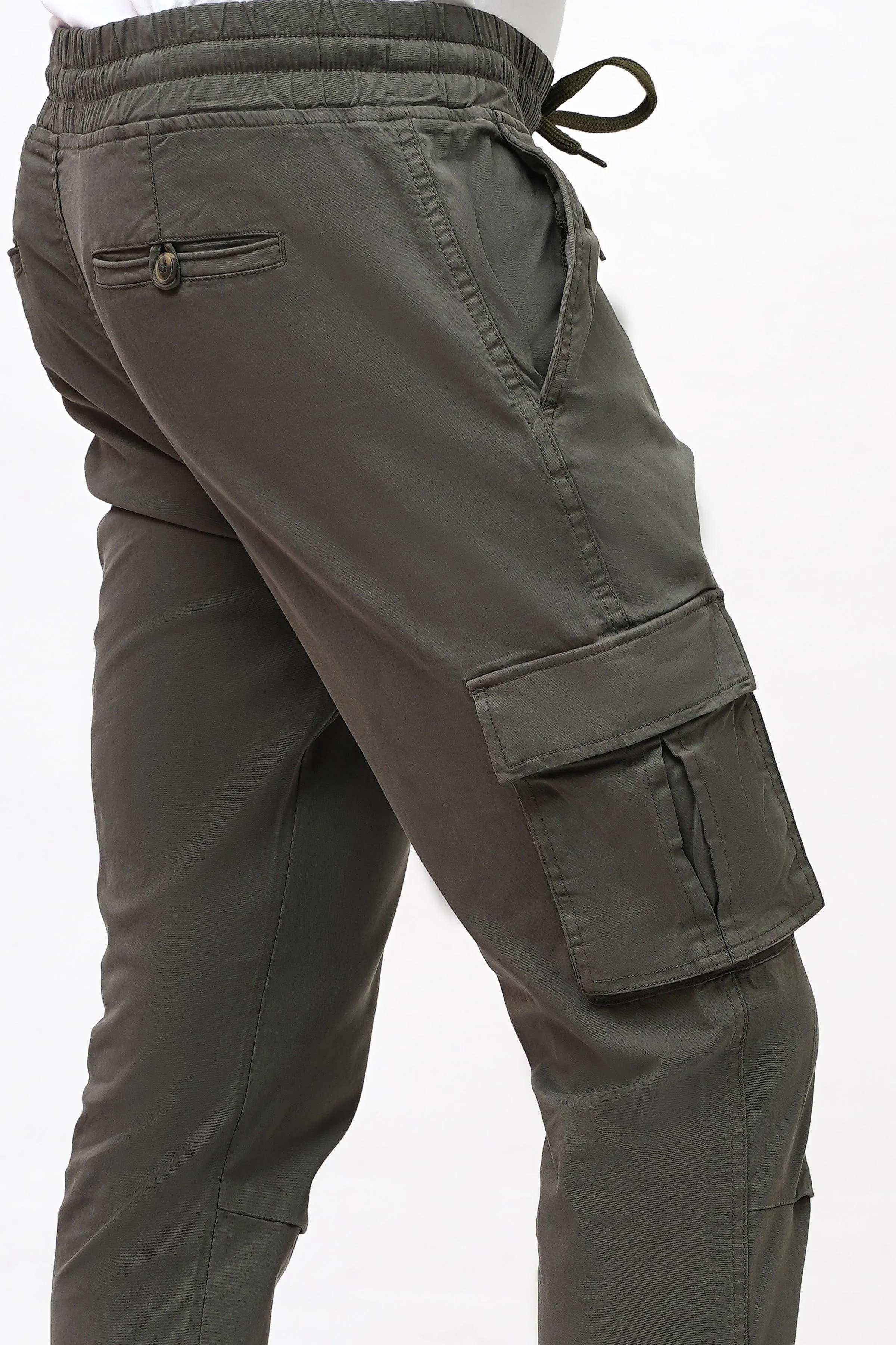 CARGO SLIM FIT DARK OLIVE TROUSER