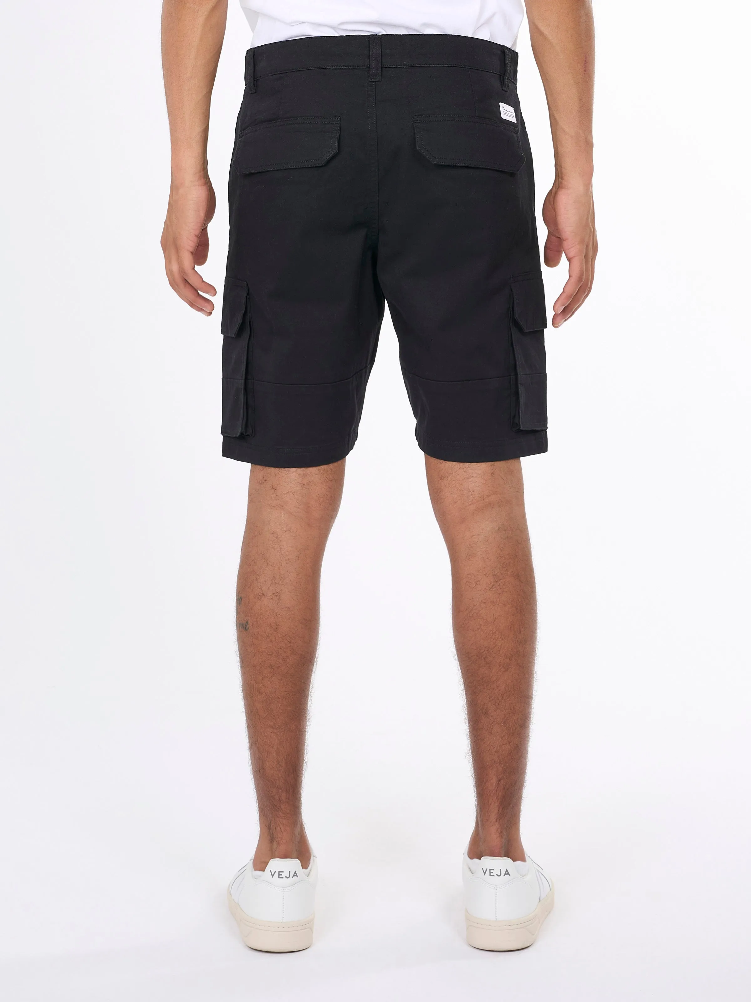 Cargo stretched twill shorts - Black Jet