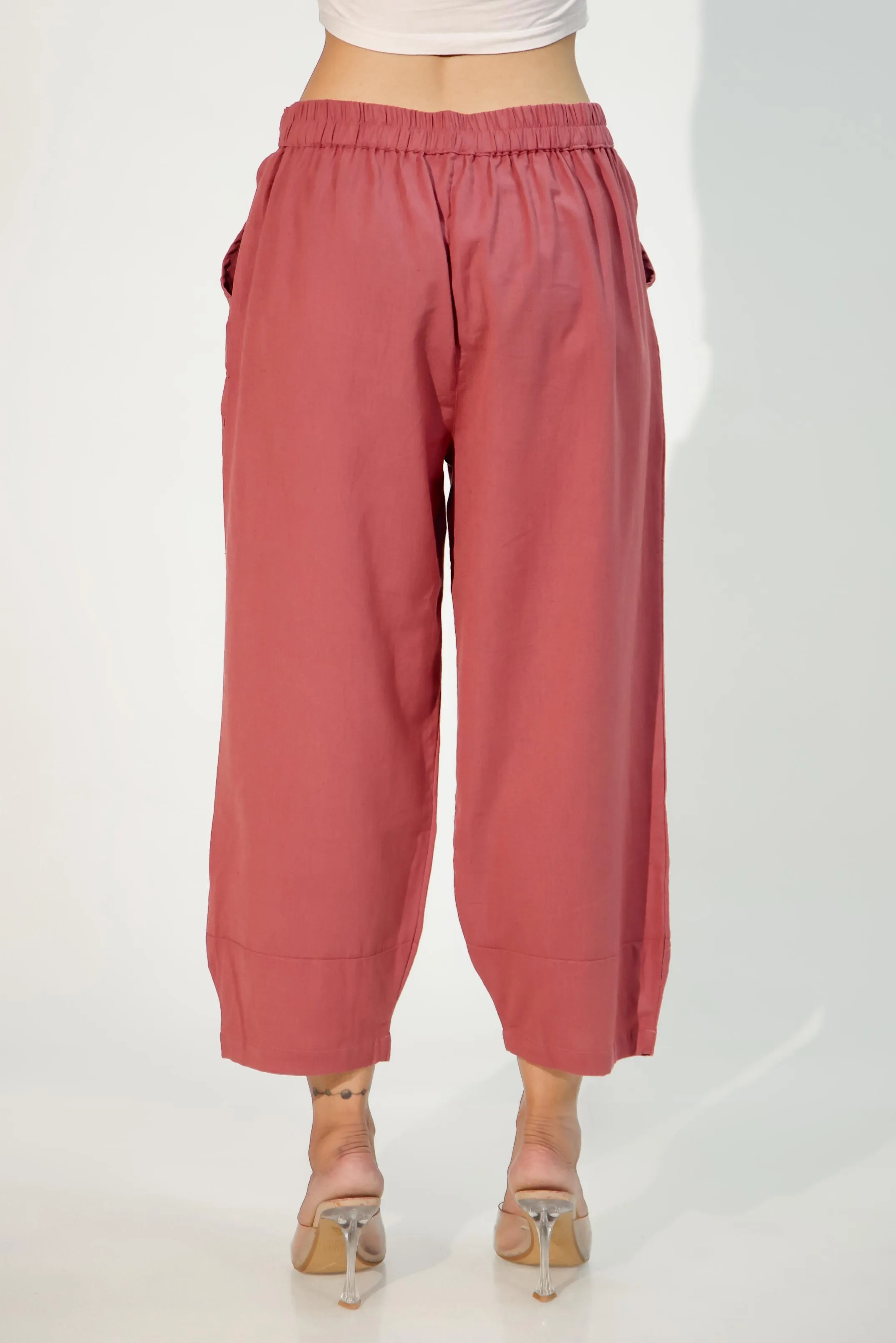 Carnation Red Women's Regular-Fit Trousers