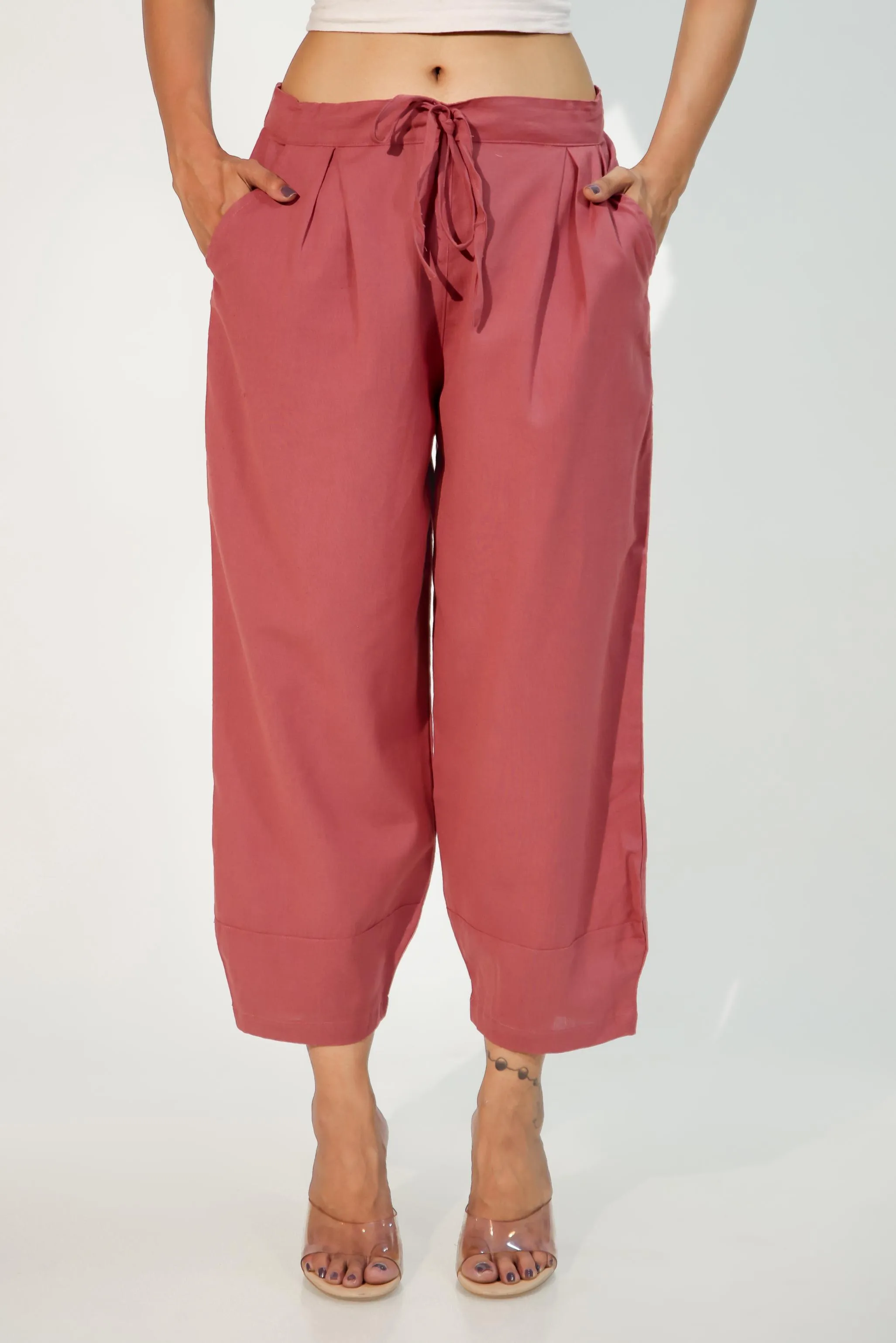 Carnation Red Women's Regular-Fit Trousers