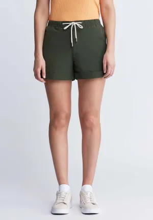 Casiane Women’s drawstring Shorts in Olive Green - WB0004P