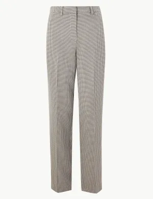 Checked Straight Fit Trousers