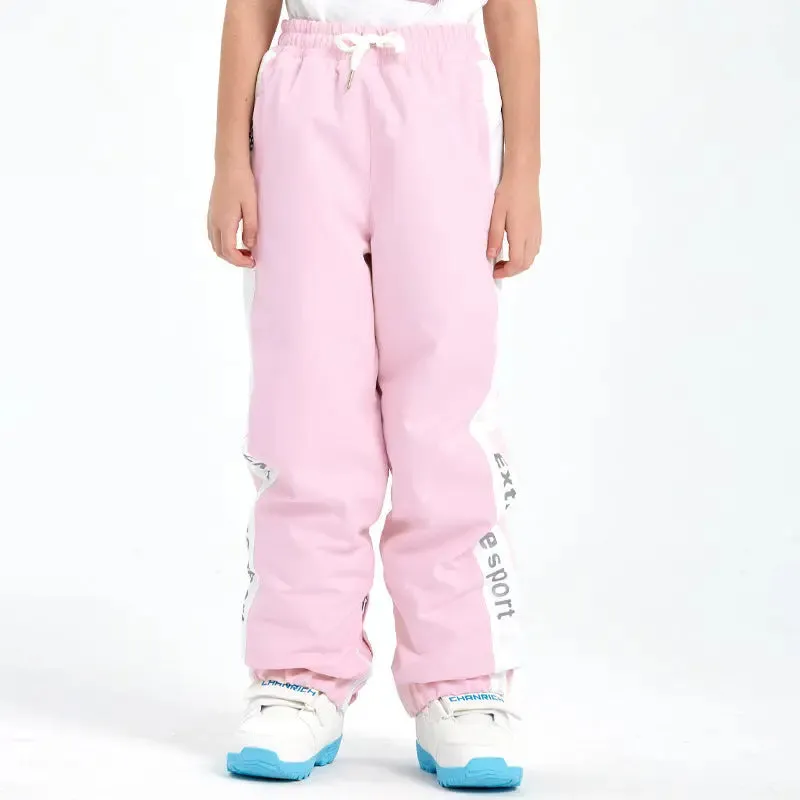 Children Elastic Snow Pants Boys & Girls Loose Fit Ski Trousers