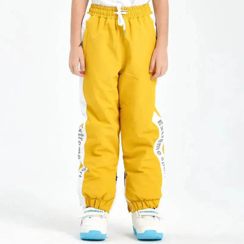 Children Elastic Snow Pants Boys & Girls Loose Fit Ski Trousers