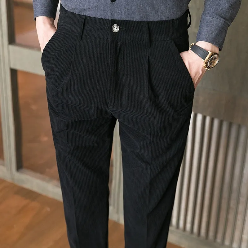 Corduroy Slim Casual Trousers