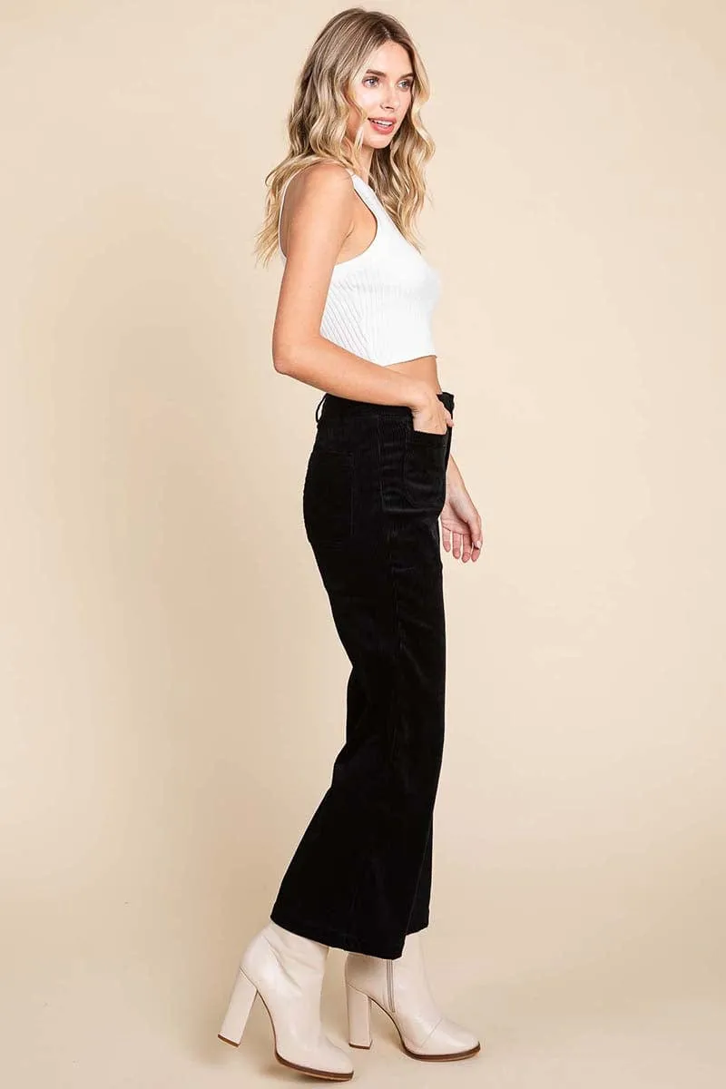 Corduroy Wide Leg High Rise Pants