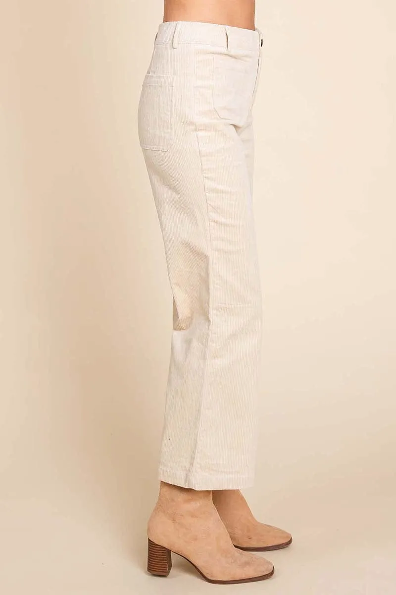 Corduroy Wide Leg High Rise Pants