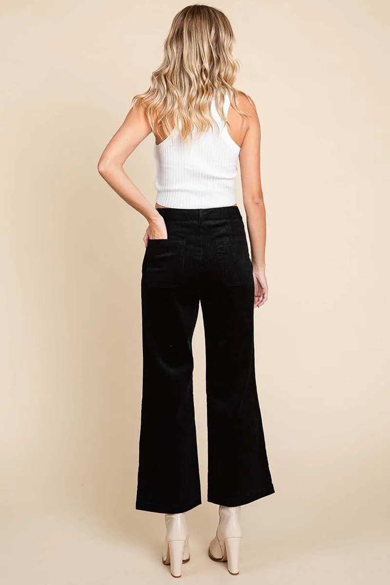 Corduroy Wide Leg High Rise Pants