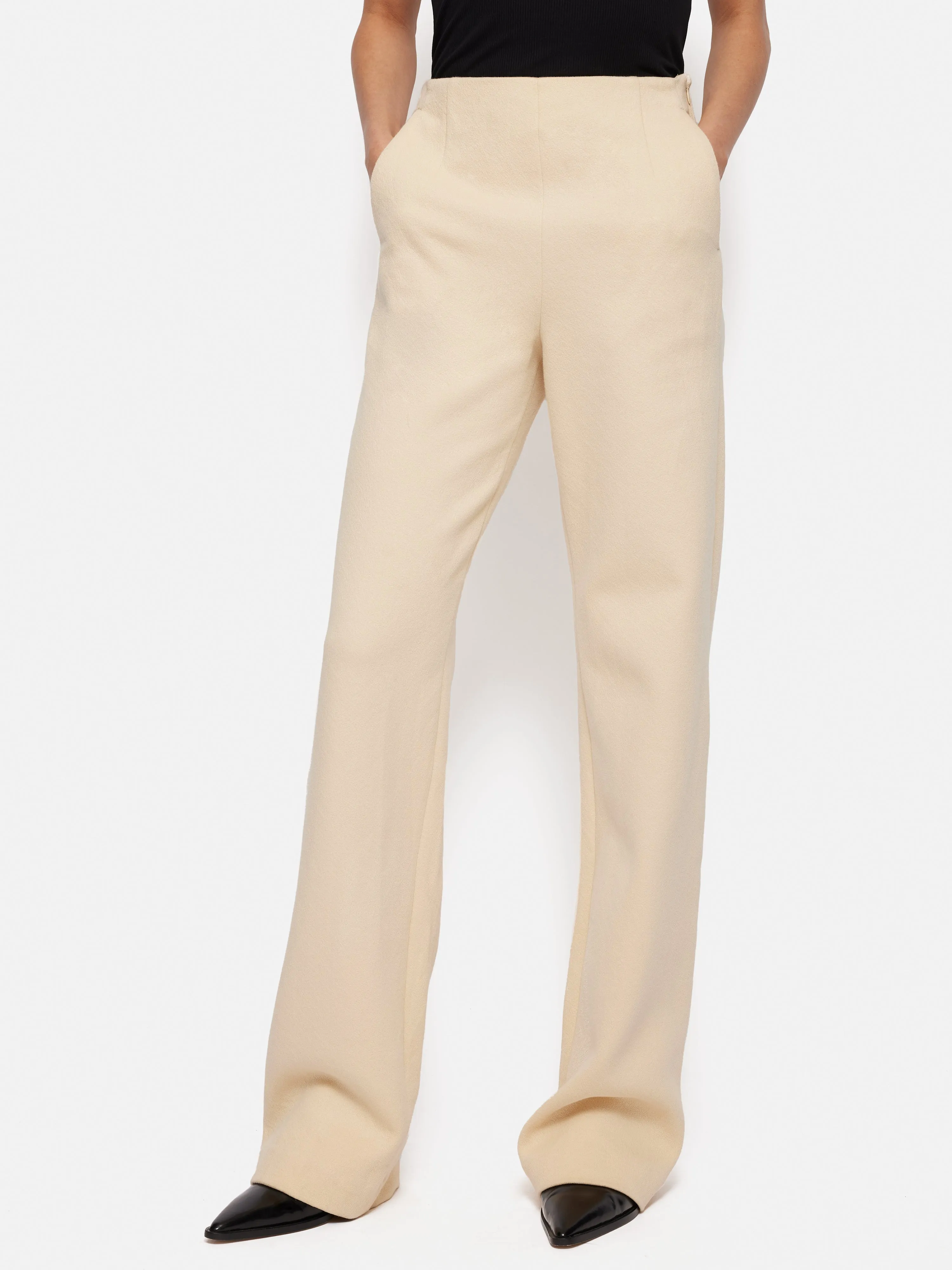 Crepe Ponte Jersey Blake Trouser | Cream