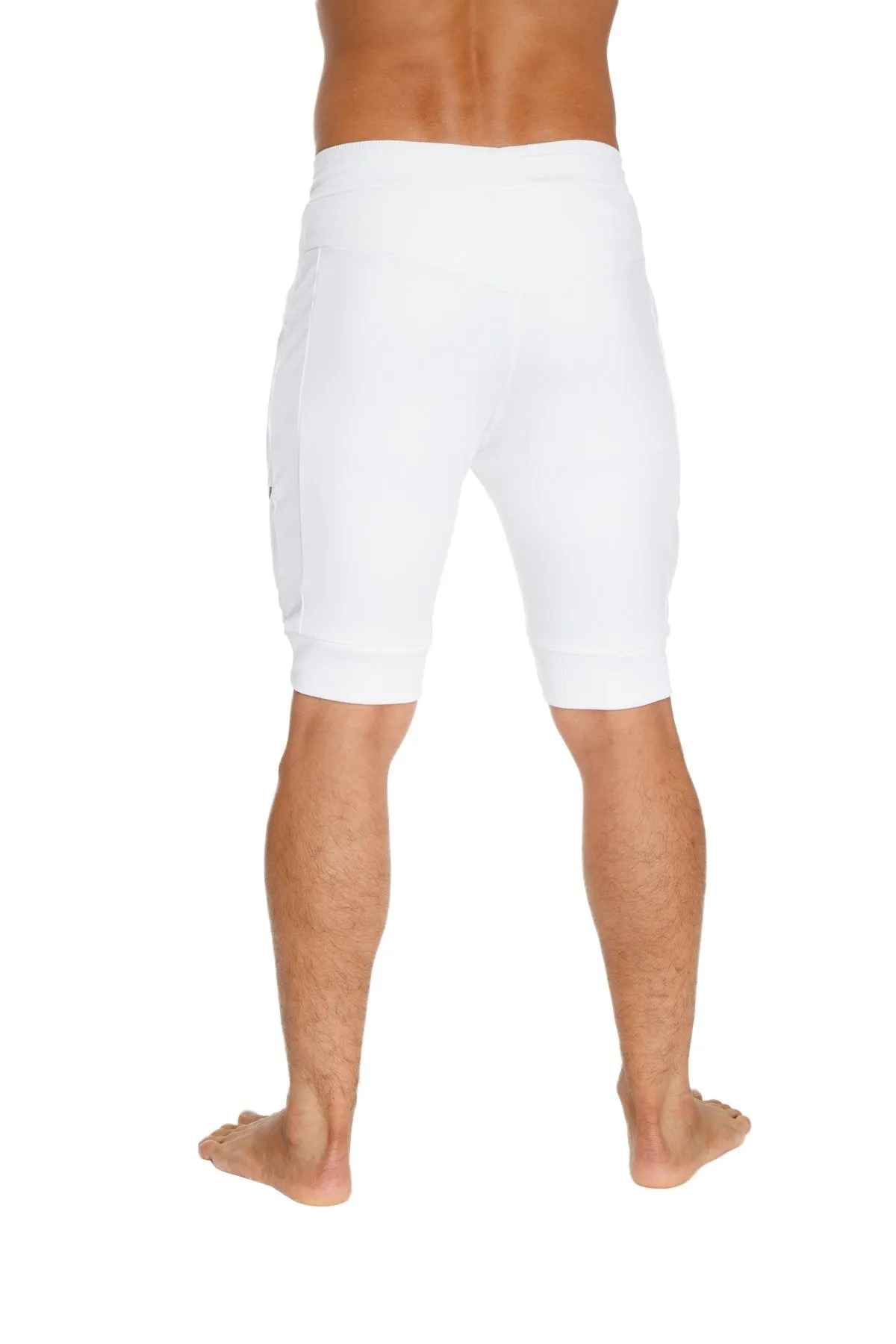 Cuffed Yoga Short (White)