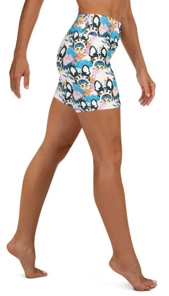 Cute Puppy Print Yoga Shorts