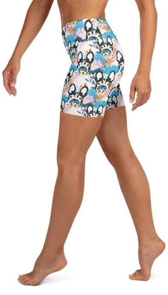 Cute Puppy Print Yoga Shorts