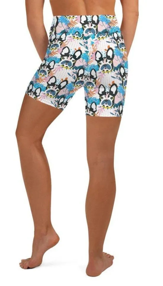 Cute Puppy Print Yoga Shorts