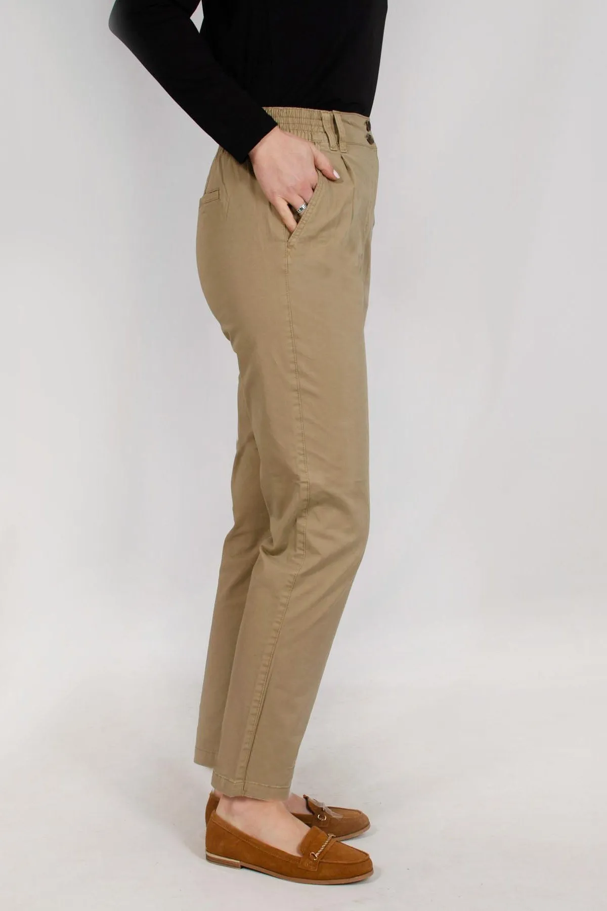 Elastic Waist Chino Trousers