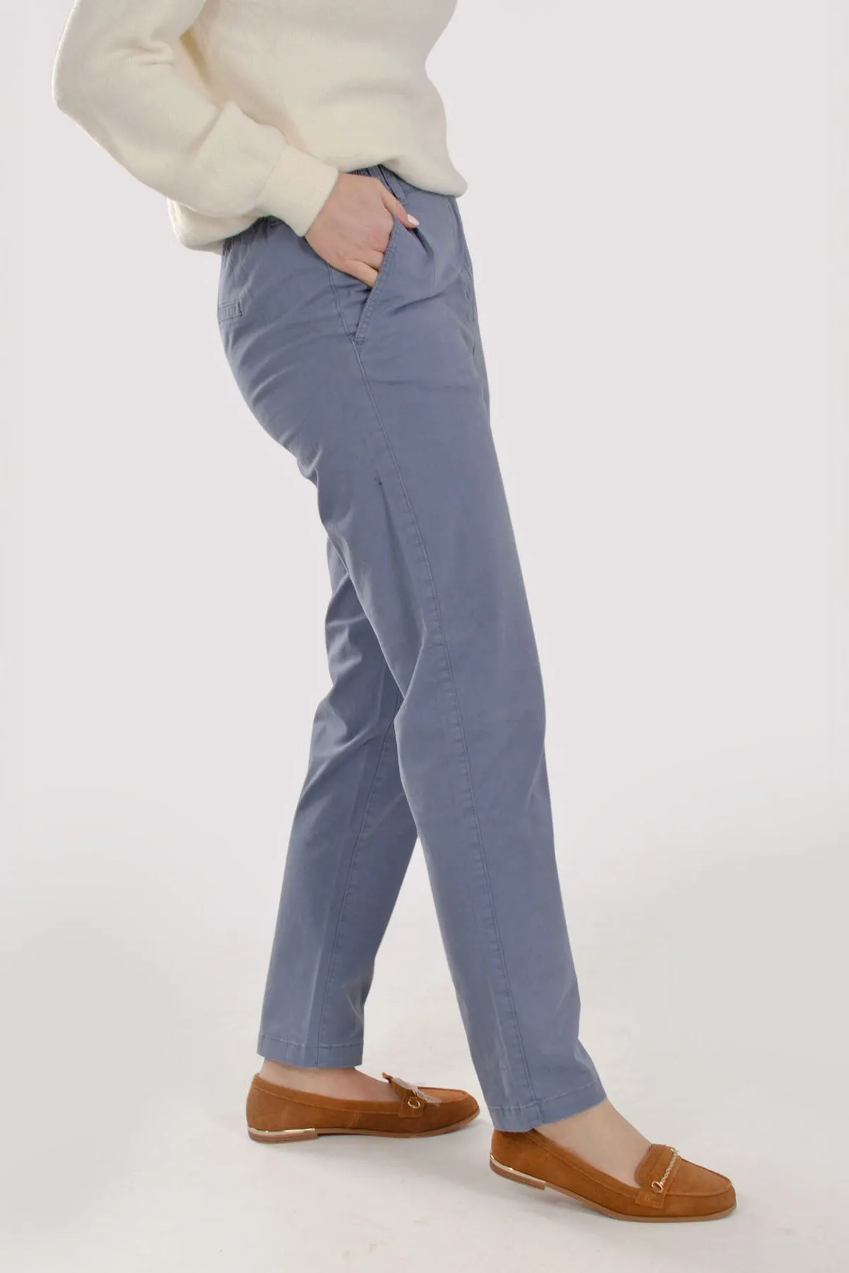 Elastic Waist Chino Trousers