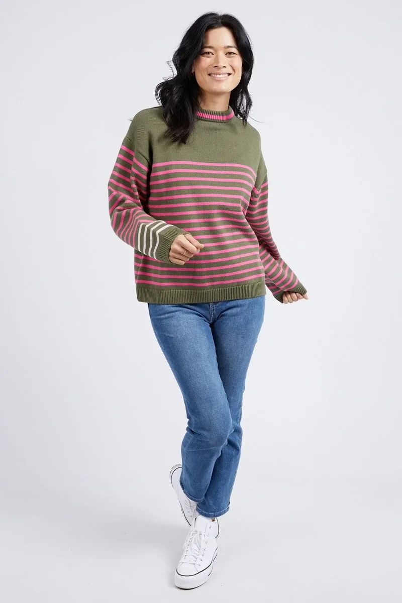 Elm - Penny Stripe Knit - Clover Pink Stripe