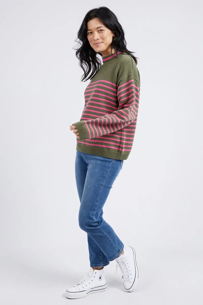 Elm - Penny Stripe Knit - Clover Pink Stripe