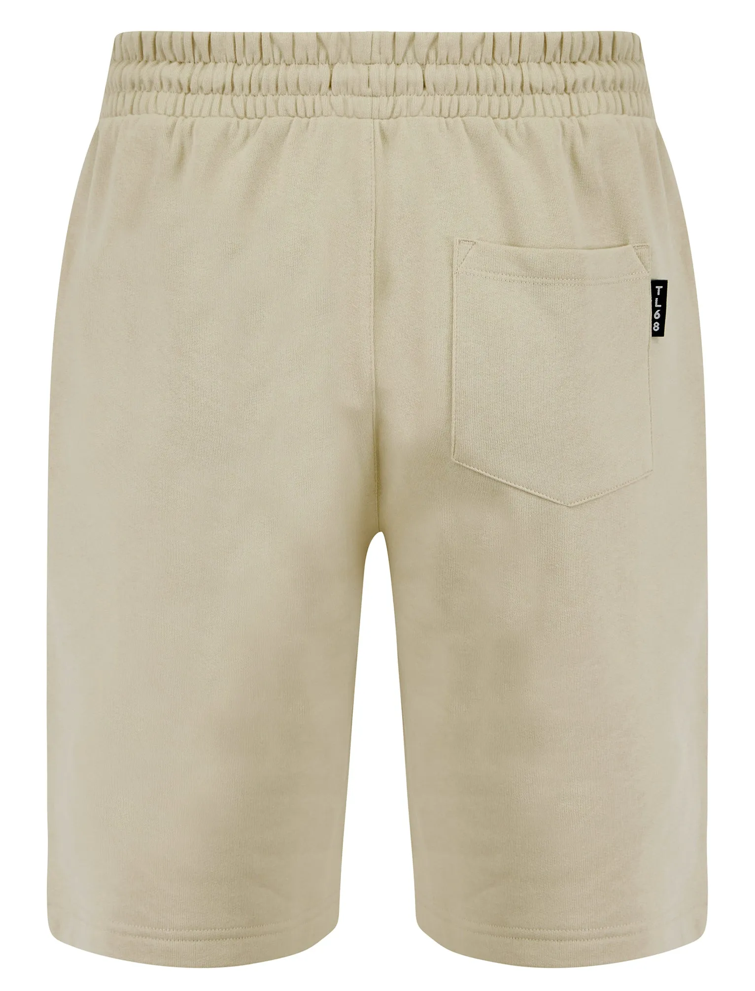 Figure Motif Brushback Fleece Jogger Shorts in Stone - Tokyo Laundry