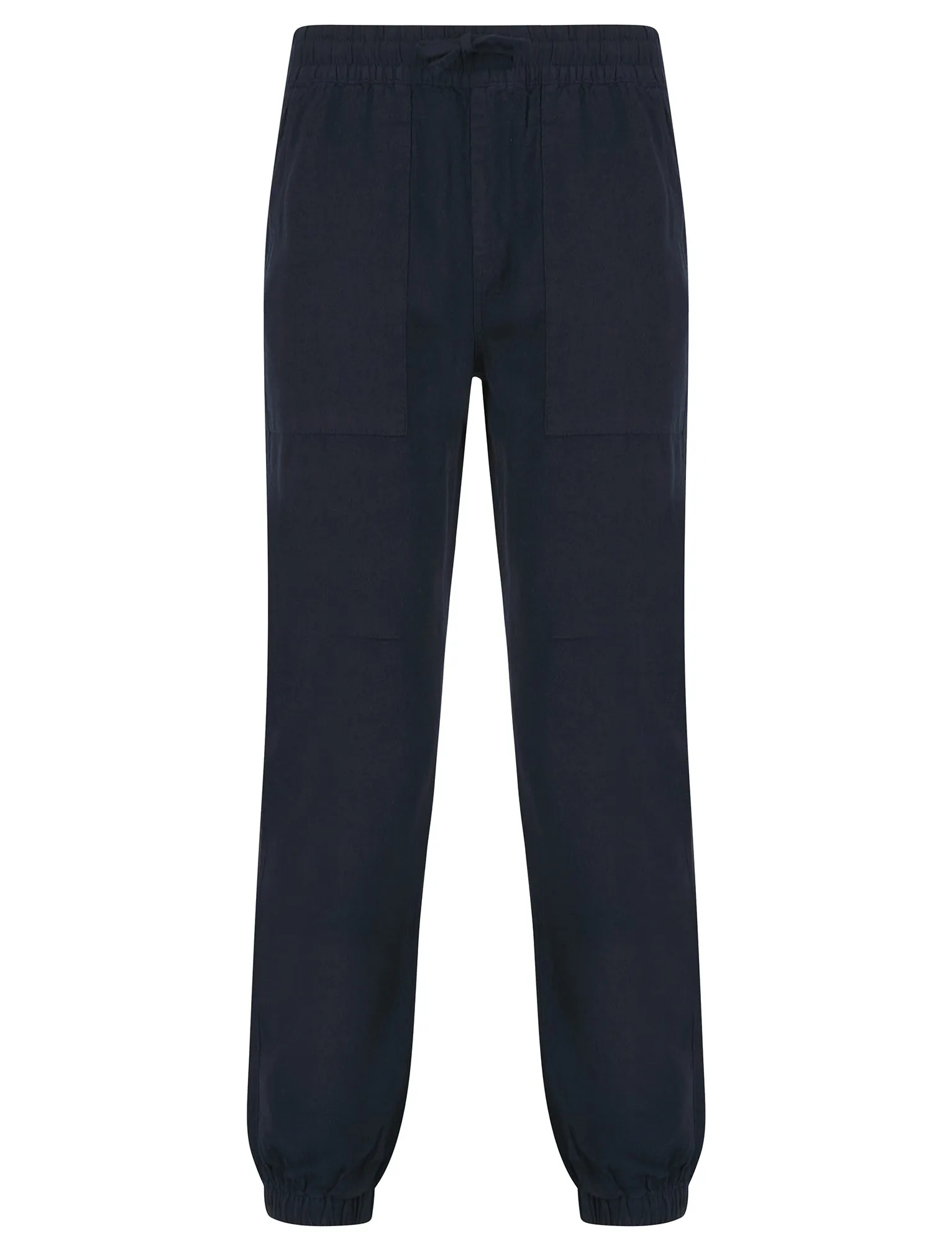 Fira Cotton Linen Comfort Fit Elasticated Waist Trousers in Sky Captain Navy - Tokyo Laundry