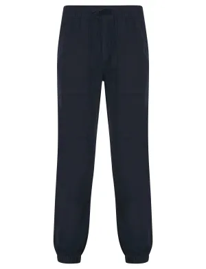 Fira Cotton Linen Comfort Fit Elasticated Waist Trousers in Sky Captain Navy - Tokyo Laundry