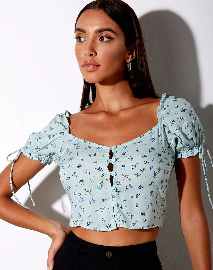 Flaba Top in Pretty Petal Green