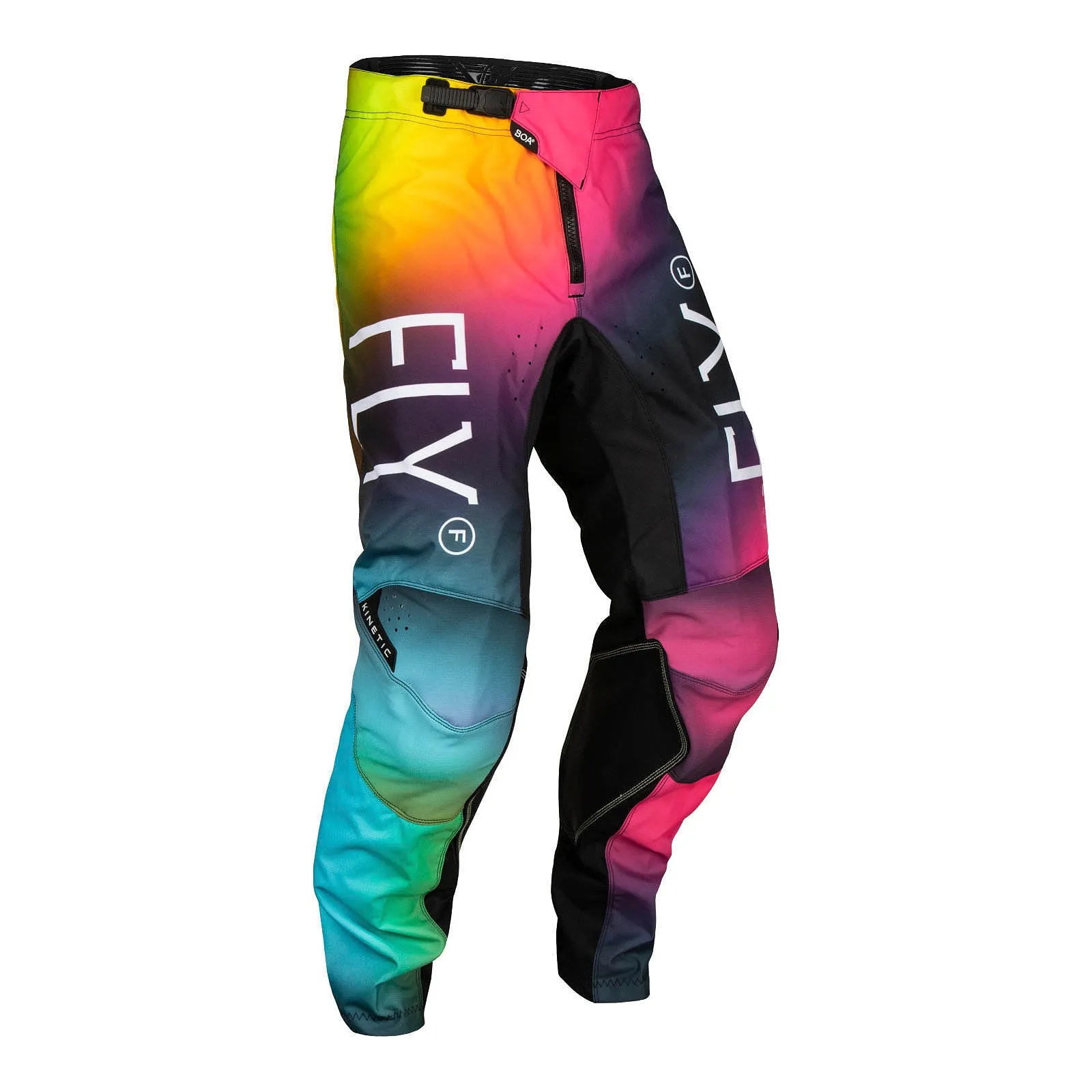 Fly Racing 2024 Youth Kinetic Pants - Fuscia / Electric Blue / Hi-Vis